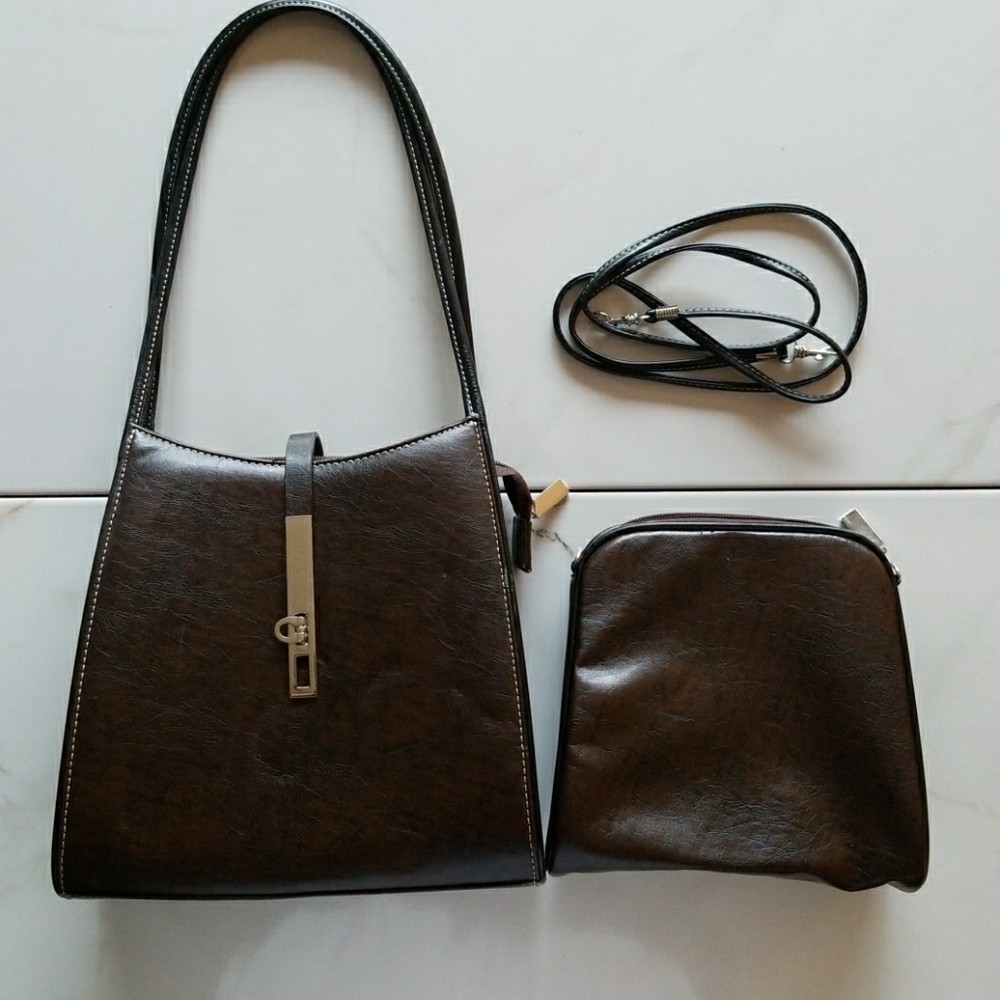 Brown & Black Shoulder Bag + Crossbody